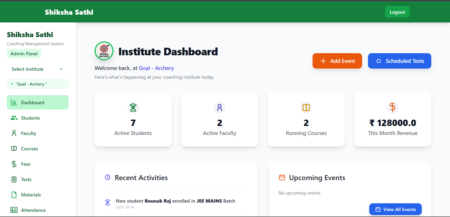 Sikhsha Sathi Dashboard Preview